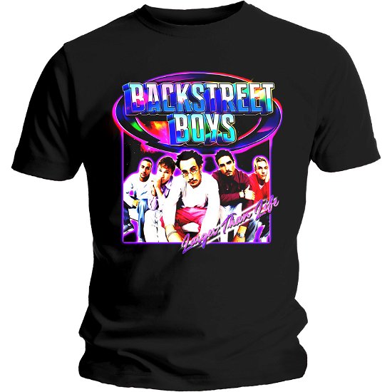 Backstreet Boys Unisex T-Shirt: Larger Than Life - Backstreet Boys - Produtos - Global - Apparel - 5056170622264 - 9 de janeiro de 2020