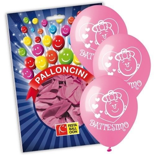 Palloncino Medium Battesimo Bimba (16 Pz) - Merchandising - Merchandise -  - 8025182011264 - 