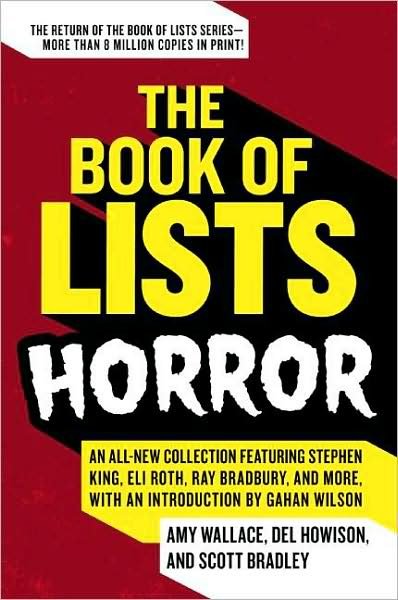 Cover for Amy Wallace · The Book of Lists: Horror (Pocketbok) (2016)