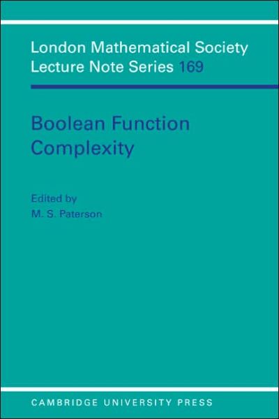 Cover for M S Paterson · Boolean Function Complexity - London Mathematical Society Lecture Note Series (Paperback Book) (1992)