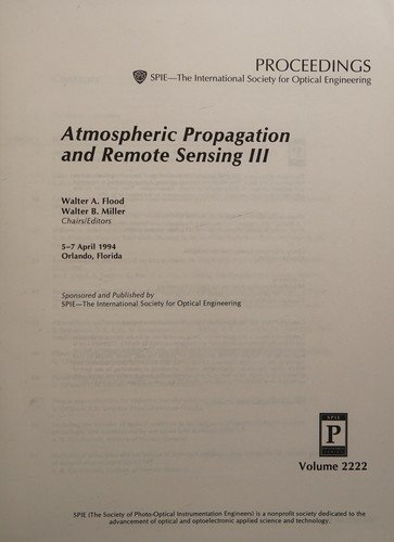 Cover for Flood · Atmospheric Propagation &amp; Remote Sensing Iii (Paperback Bog) (2006)