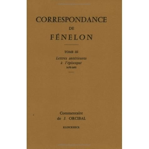 Cover for Fenelon · Correspondance fenelon t2 1670-1695 (Paperback Book) (1972)