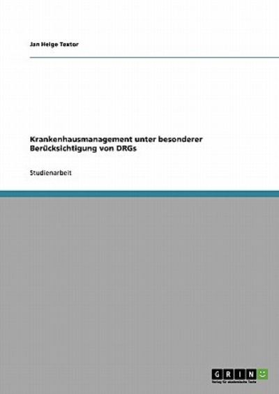 Cover for Textor · Krankenhausmanagement unter beso (Book) [German edition] (2013)