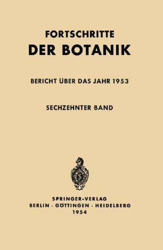 Cover for Ernst Gaumann · Bericht UEber Das Jahr 1953 - Progress in Botany (Paperback Book) [Softcover Reprint of the Original 1st 1954 edition] (2012)