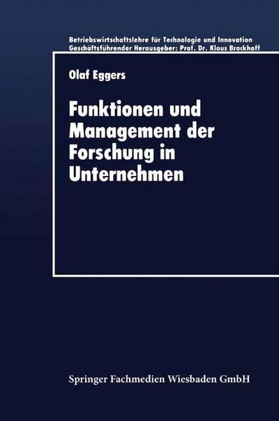 Cover for Olaf Eggers · Funktionen Und Management Der Forschung in Unternehmen (Taschenbuch) [1997 edition] (1997)