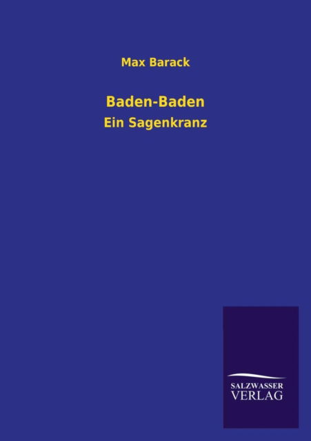 Cover for Max Barack · Baden-baden (Paperback Book) [German edition] (2013)