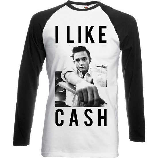 Johnny Cash Unisex Raglan T-Shirt: I Like Cash - Johnny Cash - Merchandise -  - 5055979995265 - 