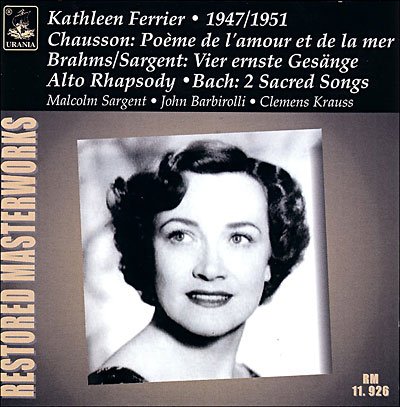 Poeme De L'amour et De La Mer - Kathleen Ferrier - Musik - URANIA - 8025726119265 - 14. december 2005