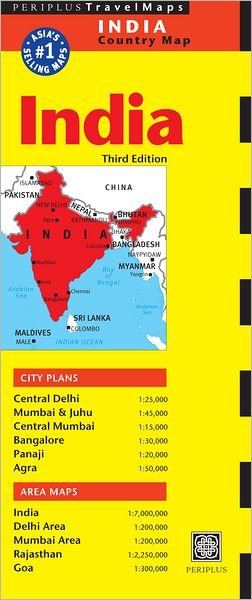 India Travel Map Third Edition - Periplus Editors - Bøker - Periplus Editions - 9780794607265 - 7. mai 2013