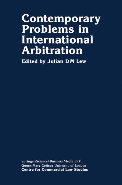 Cover for Julian Lew · Contemporary Problems in International Arbitration (Paperback Book) (1987)