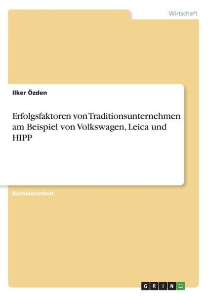 Cover for Özden · Erfolgsfaktoren von Traditionsunt (Book)