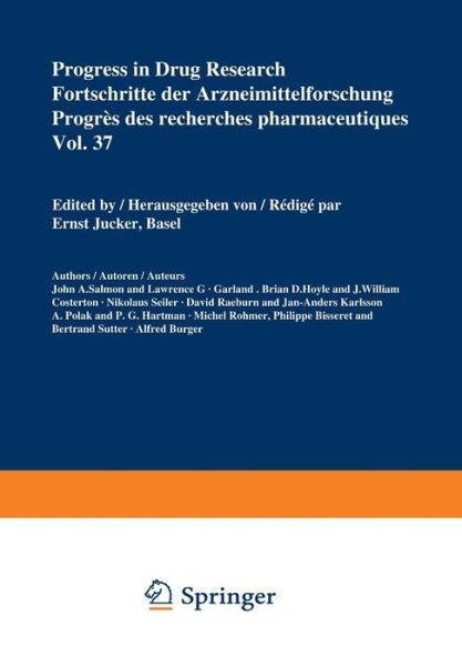 Cover for Jucker · Progress in Drug Research / Fortschritte der Arzneimittelforschung / Progres des recherches pharmaceutiques - Progress in Drug Research (Paperback Book) [Softcover reprint of the original 1st ed. 1991 edition] (1991)