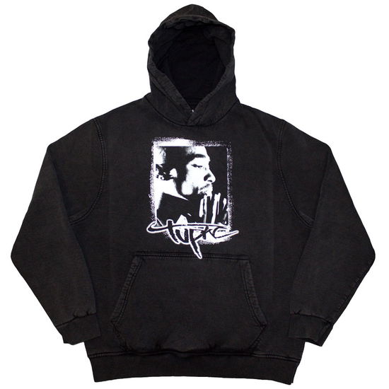 Cover for Tupac · Tupac Unisex Pullover Hoodie: Spray Photo (Charcoal Grey) (Wash Collection) (Hoodie)