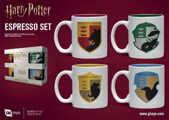 Harry Potter - Set 4 Espresso Mugs - House Pride - Harry Potter - Merchandise - ABYSSE UK - 5028486425266 - 12. juni 2023