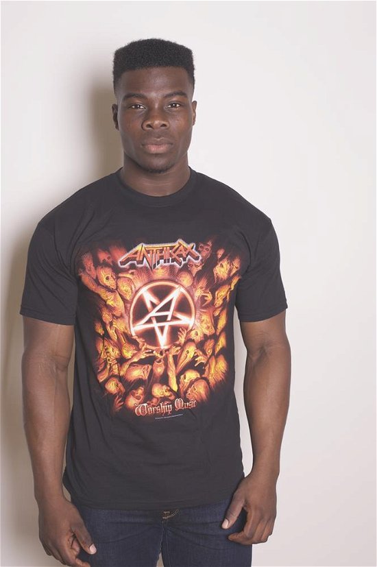 Anthrax Unisex T-Shirt: Worship Music - Anthrax - Merchandise - Global - Apparel - 5055295344266 - 