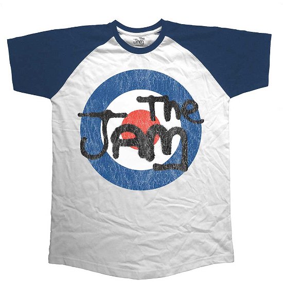 Cover for Jam - The · The Jam Unisex Raglan T-Shirt: Target Logo Distressed (T-shirt) [size S] [Blue, White - Unisex edition] (2016)