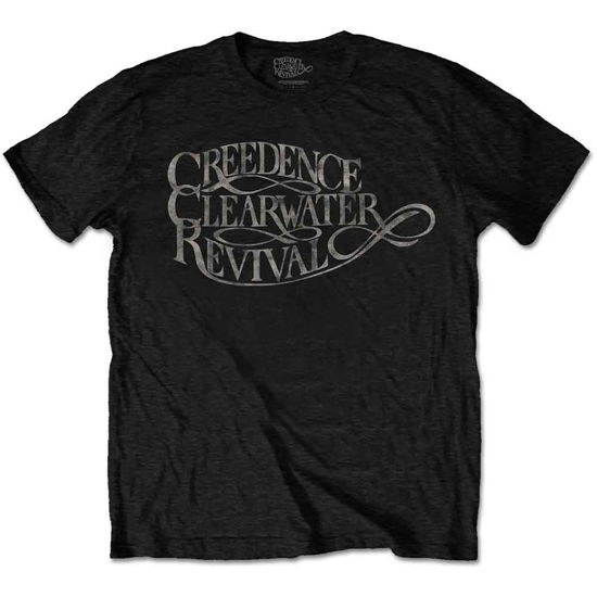 Cover for Creedence Clearwater Revival · Creedence Clearwater Revival Unisex T-Shirt: Vintage Logo (Black) (T-shirt) [size L] [Black - Unisex edition] (2020)