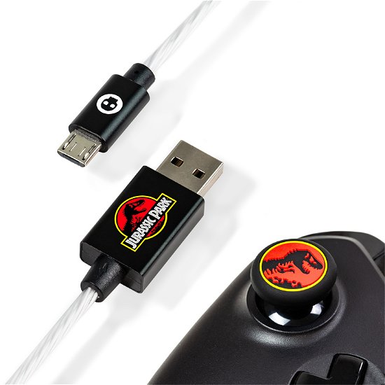 Jurassic Park Ps4 & Xbox One Usb Led Cable and Grips - Xbox - Merchandise - NUMSKULL - 5056280422266 - 