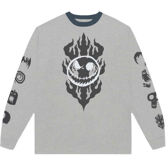 Cover for Nightmare Before Christmas - The · The Nightmare Before Christmas Unisex Long Sleeve T-Shirt: Flaming Jack (Grey) (Embellished) (CLOTHES) [size S] (2024)