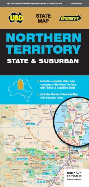 Northern Territory State & Suburban Map 571 15th ed - State Map - UBD Gregory's - Libros - Universal Publishers - 9780731933266 - 1 de noviembre de 2023