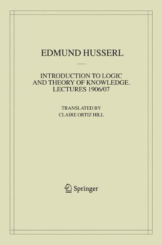 Cover for Edmund Husserl · Introduction to Logic and Theory of Knowledge: Lectures 1906/07 - Husserliana: Edmund Husserl - Collected Works (Paperback Book) [2008 edition] (2008)