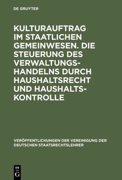 Cover for Udo Steiner · Kulturauftrag im staatlichen Gemeinwese (Book) (1984)