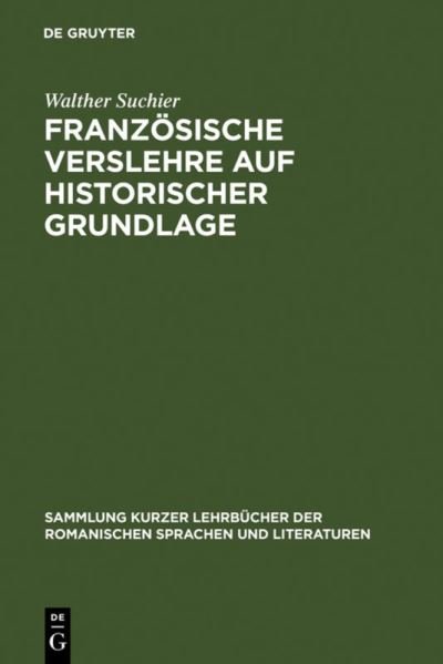 Cover for Suchier · Französische Verslehre auf hist (Book) [0002- edition] (1997)
