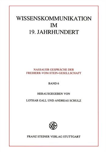 Cover for Lothar Gall · Wissenskommunikation Im 19. Jahrhundert (Paperback Book) (2003)