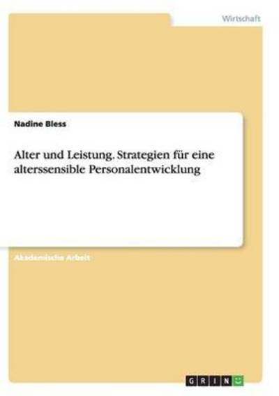 Cover for Bless · Alter und Leistung. Strategien fü (Book) (2016)