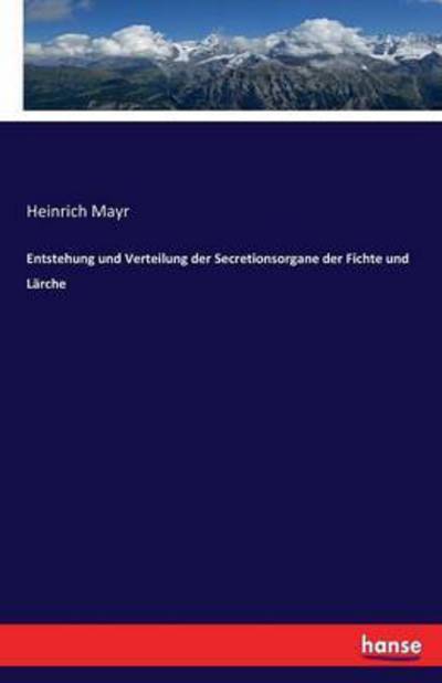 Cover for Mayr · Entstehung und Verteilung der Secr (Book) (2017)