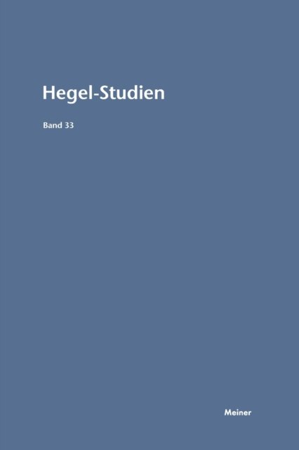Cover for Otto Poeggeler · Hegel-Studien Band 33 (Paperback Book) (2000)
