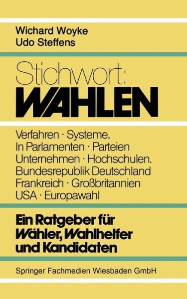 Cover for Wichard Woyke · Stichwort: Wahlen (Paperback Book) [1978 edition] (1978)