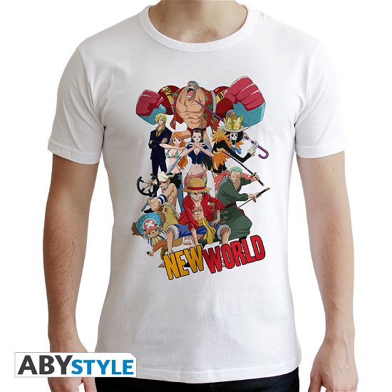 Cover for T-Shirt Männer · One Piece: New World Group White New Fit (T-Shirt Unisex Tg. XL) (MERCH) (2019)