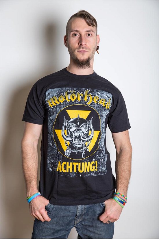 Motorhead Unisex T-Shirt: Achtung! - Motörhead - Merchandise - Global - Apparel - 5055295347267 - 