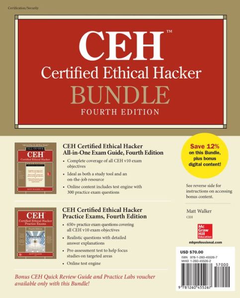 CEH Certified Ethical Hacker Bundle, Fourth Edition - Matt Walker - Livros - McGraw-Hill Education - 9781260455267 - 4 de julho de 2019