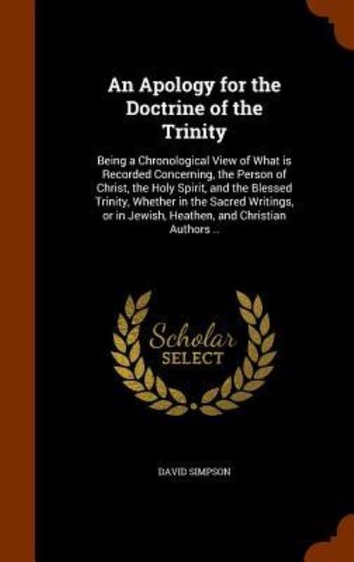 Cover for David Simpson · An Apology for the Doctrine of the Trinity (Hardcover Book) (2015)