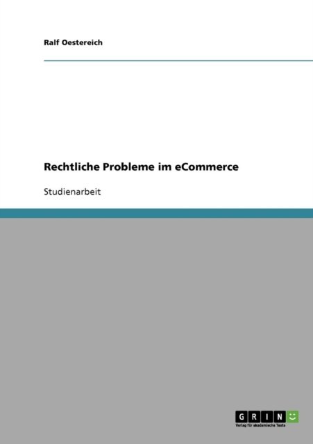 Cover for Ralf Oestereich · Rechtliche Probleme im eCommerce (Paperback Book) [German edition] (2007)