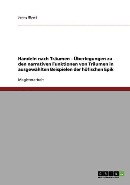 Cover for Ebert · Handeln nach Träumen - Überlegung (Bog) [German edition] (2013)