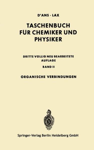 Cover for Jean D'ans · Organische Verbindungen (Paperback Book) (1964)