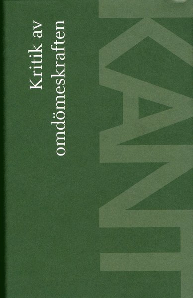 Cover for Immanuel Kant · Kritik av omdömeskraften (Innbunden bok) (2003)