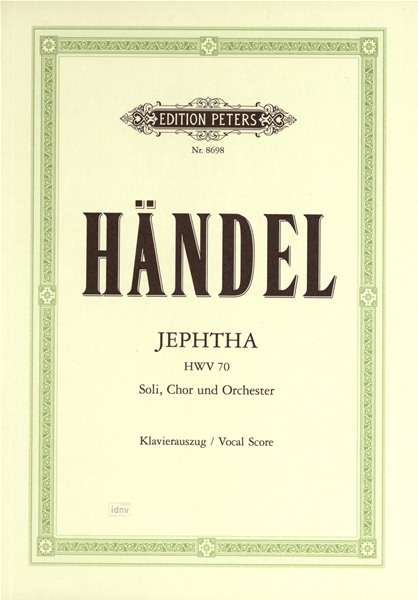 Cover for Handel · Jephtha HWV 70 (1751) -Oratorium (Book)