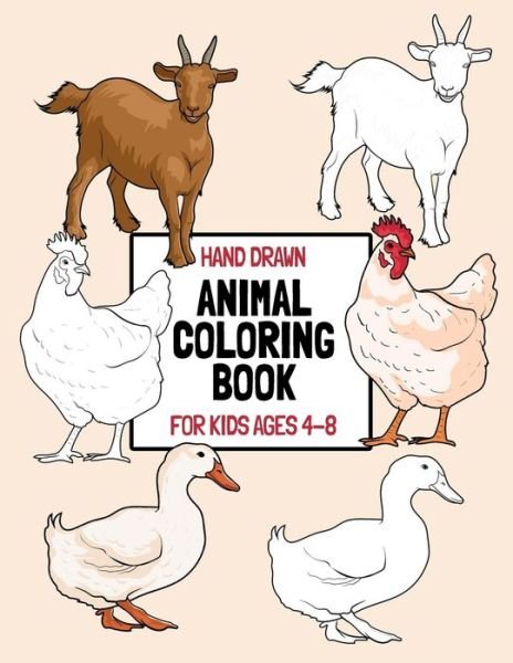 Cover for Pk Puffy Press · Hand Drawn Animal Coloring Book For Kids Ages 4-8 (Pocketbok) (2020)