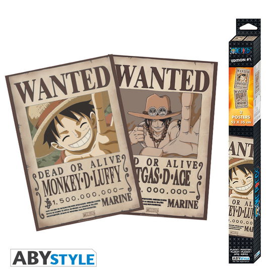 ONE PIECE - Wanted Luffy & Ace - Set 2 posters 52 - P.Derive - Marchandise -  - 3665361035268 - 2020