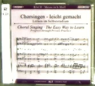 Chorsingen leicht gemacht - Johann Sebastian Bach: Messe h-moll BWV 232 (Alt) - Johann Sebastian Bach (1685-1750) - Música -  - 4013788003268 - 