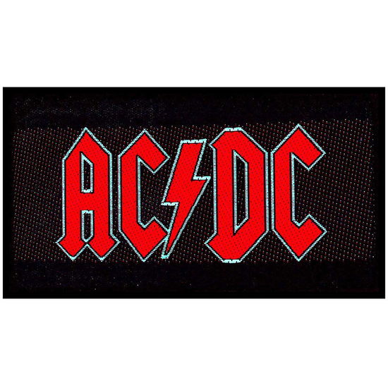 AC/DC Standard Woven Patch: Red Logo - AC/DC - Mercancía - ROCK OFF - 5056170608268 - 