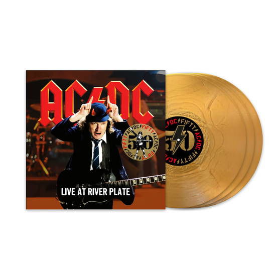 Cover for Ac/Dc · Live At River Plate (LP) [Limited Gold Vinyl edition] [Dented Corner] (2024)