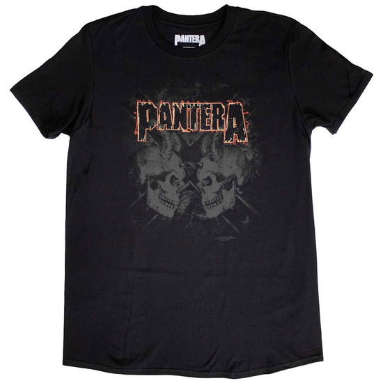 Pantera Unisex T-Shirt: Watermarked Skulls - Pantera - Produtos - ROFF - 5023209350269 - 16 de janeiro de 2015