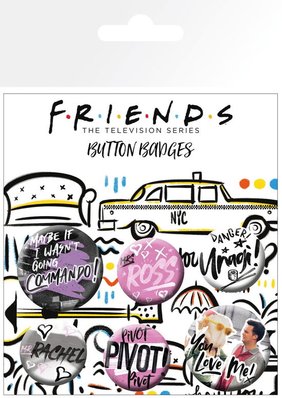 FRIENDS - Doodle - Pack 5 Badges - P.Derive - Merchandise - Gb Eye - 5028486482269 - 2. februar 2021