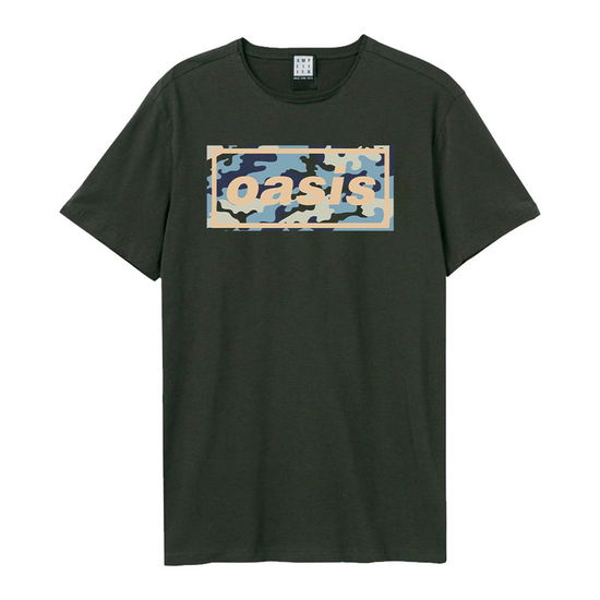 Cover for Oasis · Oasis - Camo Logo Amplified Vintage Charcoal T Shirt (T-shirt) [size M]