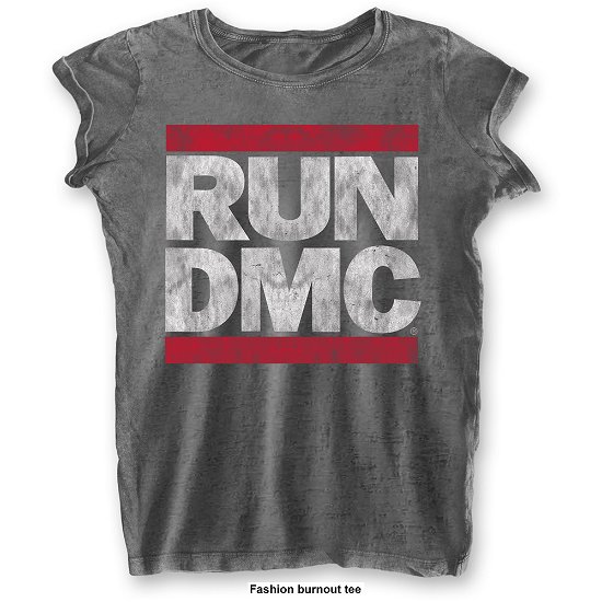 Run Dmc: Dmc Logo Grey (T-Shirt Donna Tg. XS) - Rockoff - Merchandise - Bravado - 5055979984269 - 